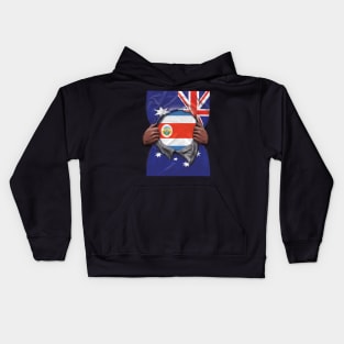 Costa Rica Flag Australian Flag Ripped - Gift for Costa Rican From Costa Rica Kids Hoodie